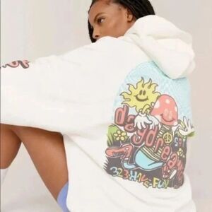 DAYDREAMER Flyer Oversized Hoodie Shite Mushroom NWOT